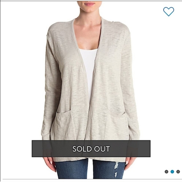 Madewell Light Beige Slubknit Open Front Cardigan with Pockets Size S - Picture 2 of 8
